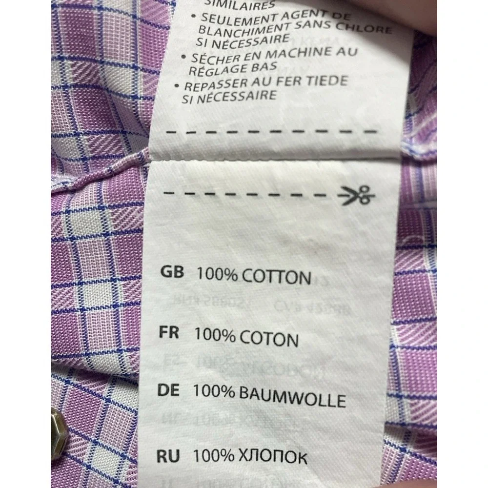 Oak Hill Premium Mens Gingham Non Iron Button Down Shirt 18 36/37 T - Picture 10 of 16